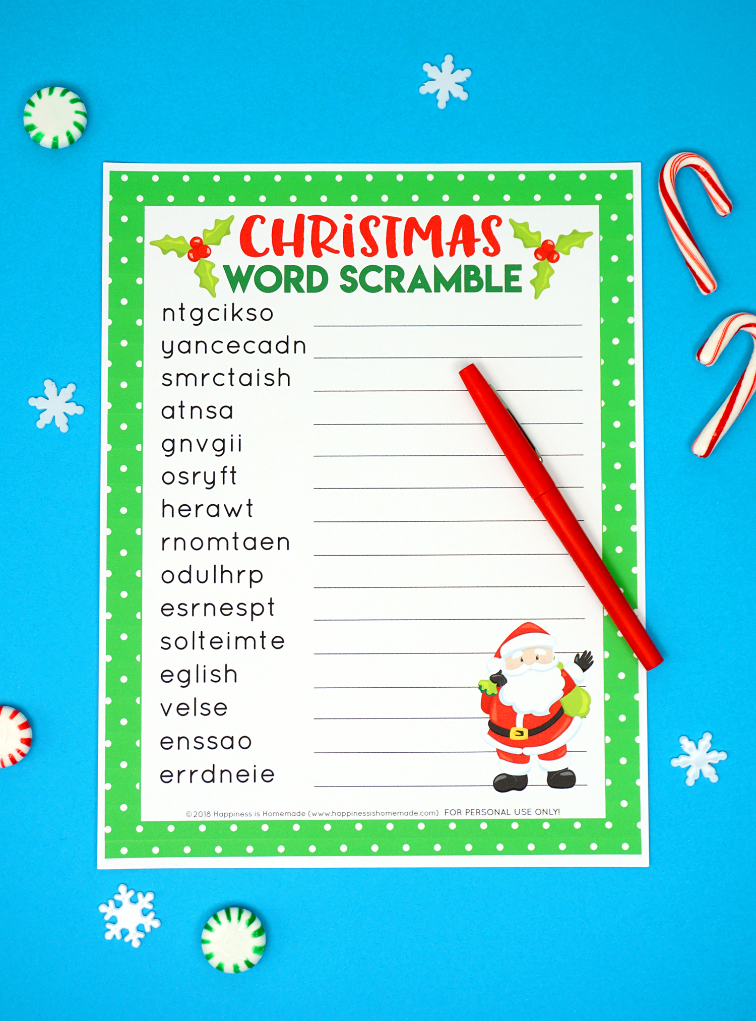 Christmas Word Scramble Printable Happiness Is Homemade