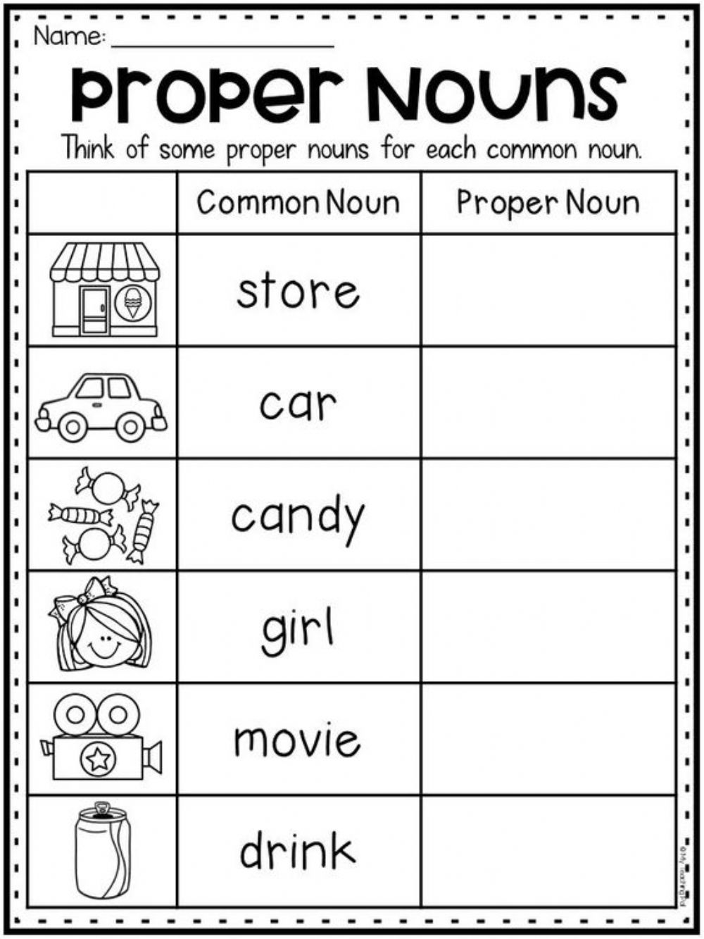 Common And Proper Nouns Interactive Worksheet