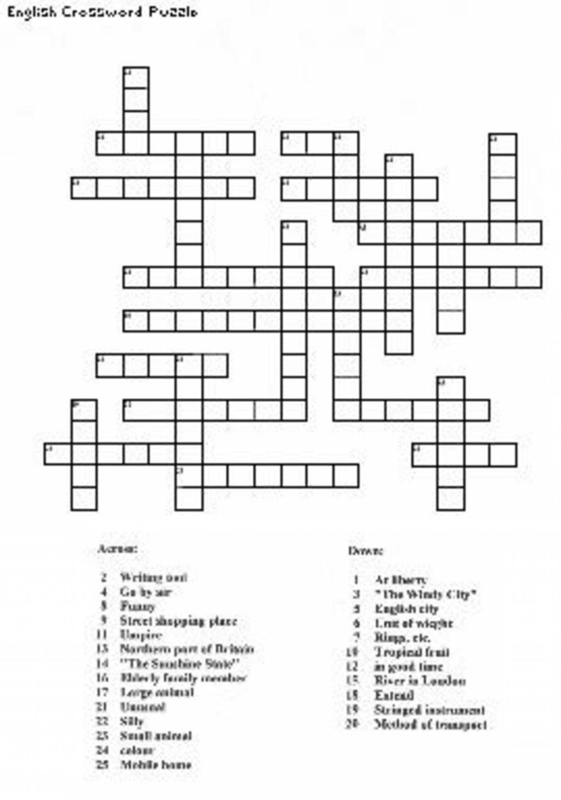 Create A Crossword Puzzle Free Printable