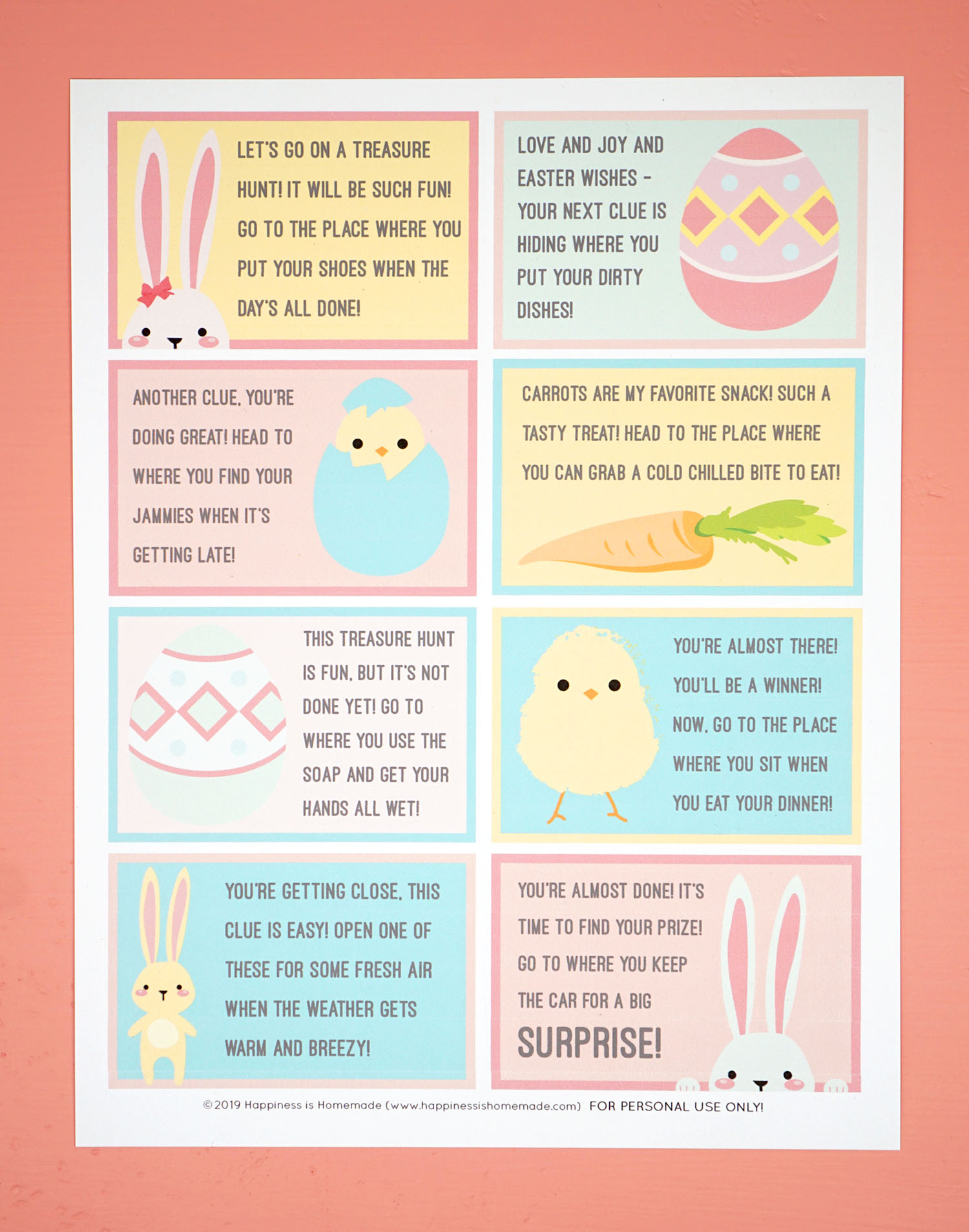 Easter Scavenger Hunt FREE Printable Happiness Is