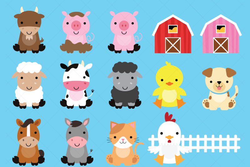 Farm Animals Clipart By ClipArtisan TheHungryJPEG