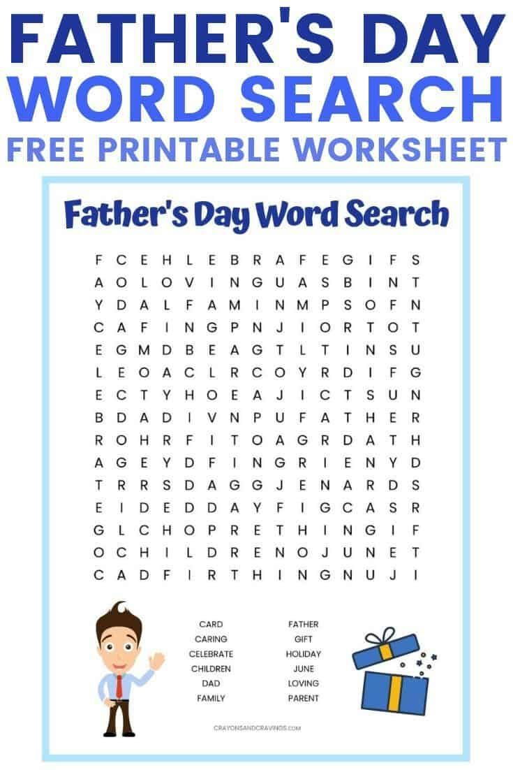 Father s Day Word Search FREE Printable Worksheet With 12 