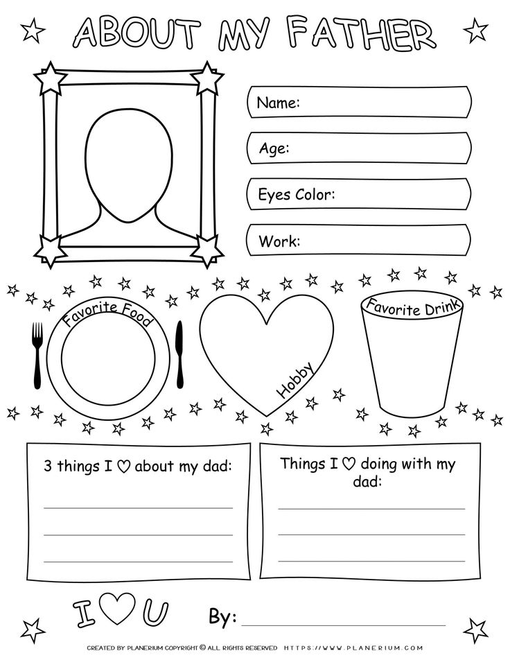 Father s Day Worksheet About My Father Planerium In 