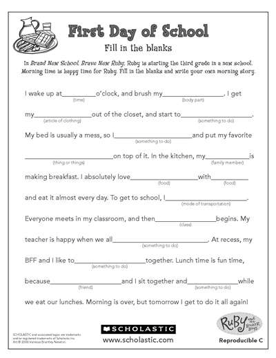 Fill In The Blanks Story Worksheets 99Worksheets