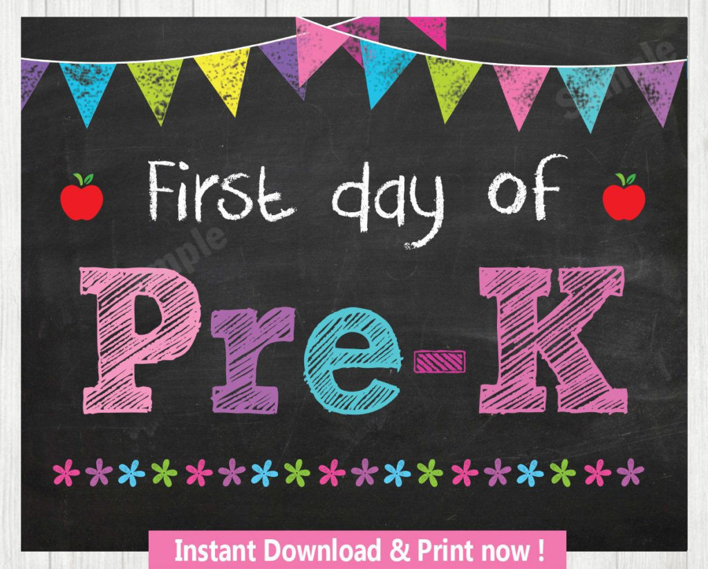 First Day Of Pre k Sign Free Printable FreePrintableTM