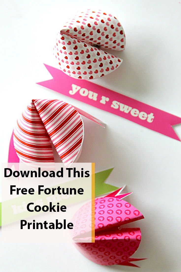 Fortune Cookie Printable Free Valentines Day Fortunes 