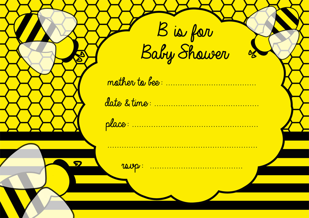 FREE Bumble Bee Baby Shower Invitation