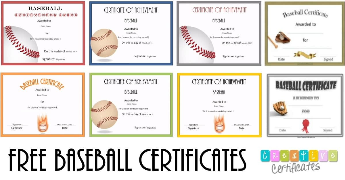 Free Editable Baseball Certificates Customize Online 