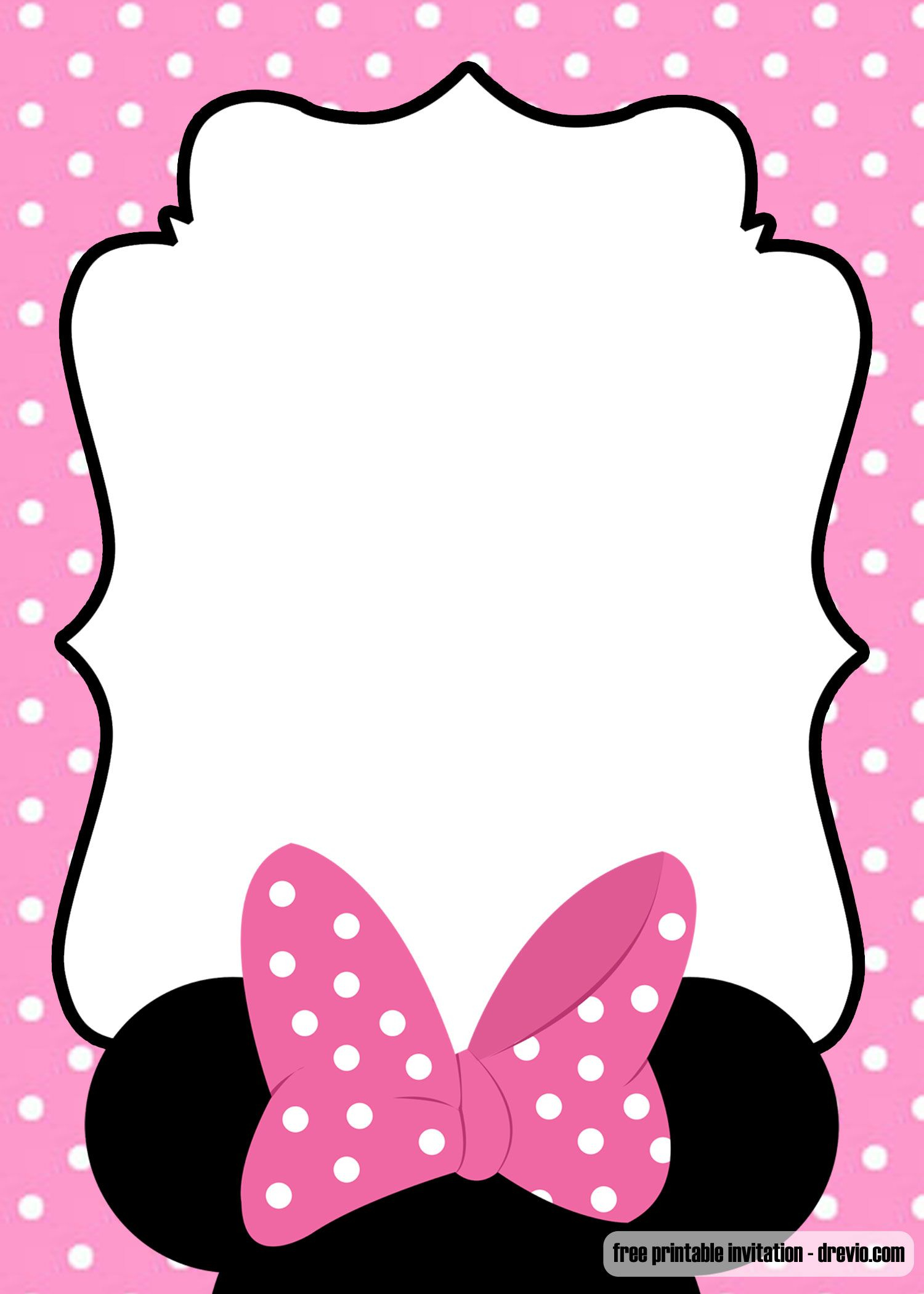 FREE Minnie Mouse Kids Polkadot Invitation Templates FREE Invitation 