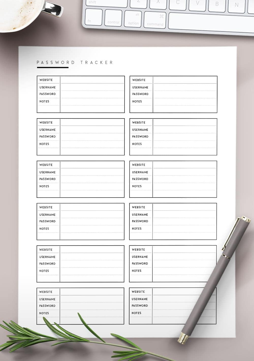 Free Password Tracker Template World Of Printables