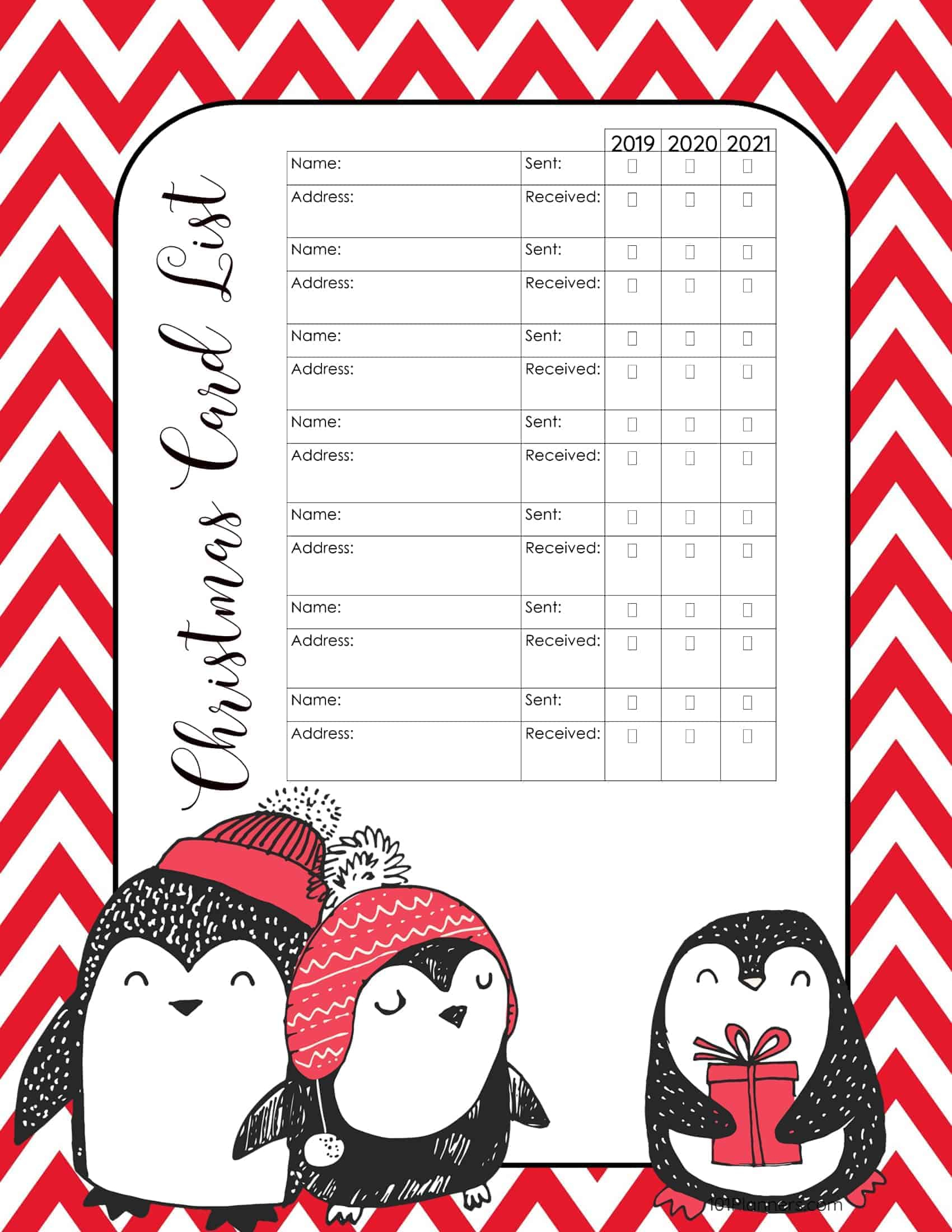 FREE Printable Christmas Gift List Template