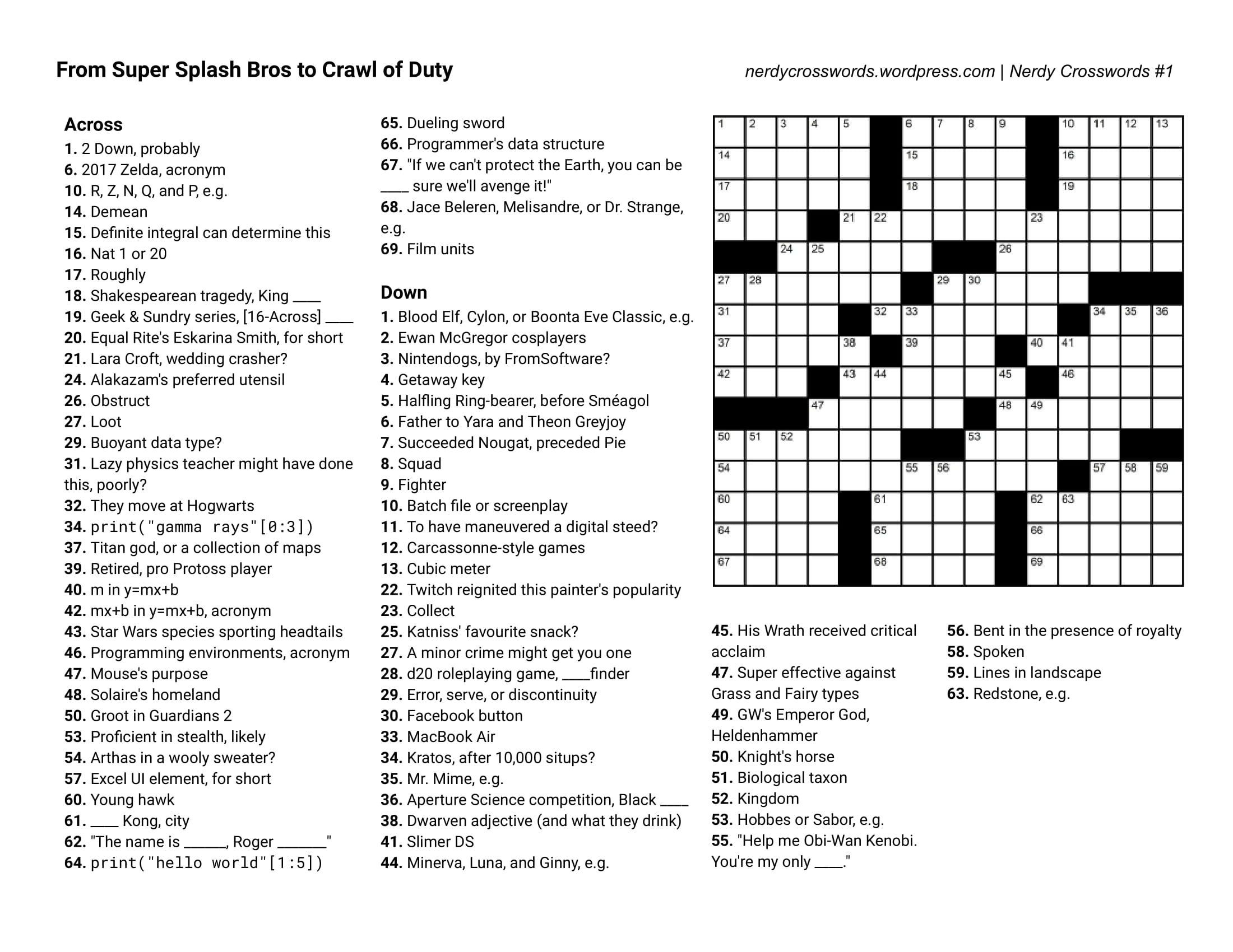 Free Printable Crossword Puzzles Easy For Adults My 