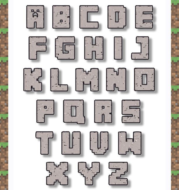 Free Printable Minecraft Letters Google Search Minecraft Font