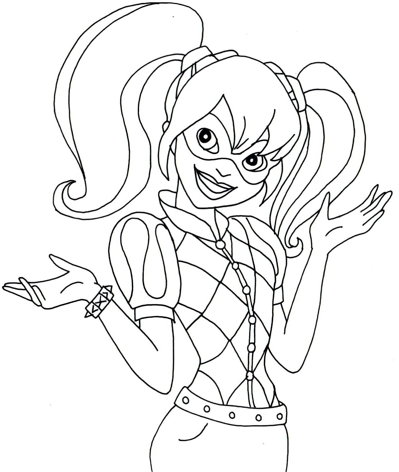 Free Printable Super Hero High Coloring Pages Harley Quinn Super Hero