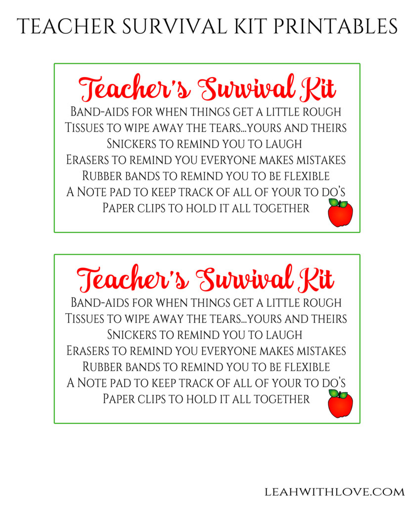  Free Printable Teacher Survival Kit Leah With Love