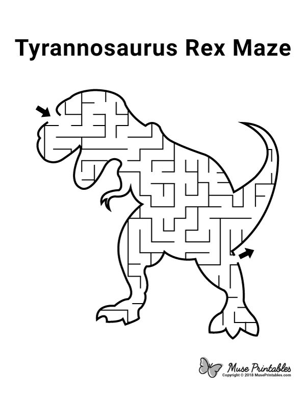 Free Printable Tyrannosaurus Rex Maze Download It From Https 