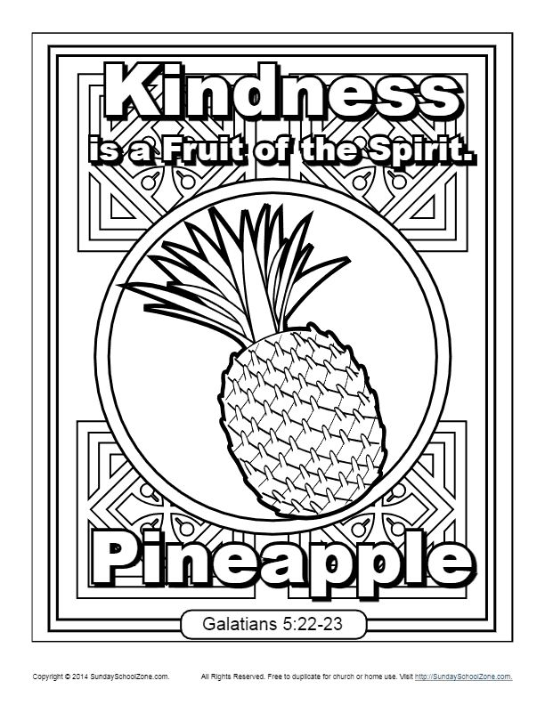 Fruit Of The Spirit For Kids Kindness Coloring Page 