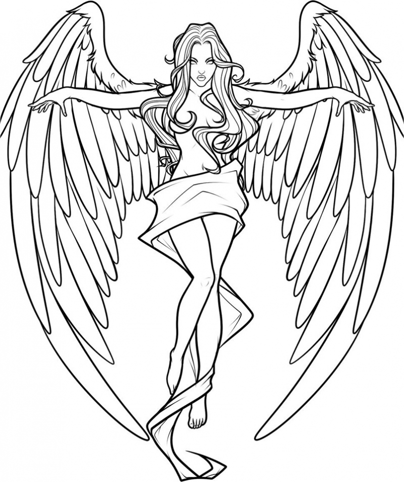 Get This Free Printable Angel Coloring Pages For Adults 