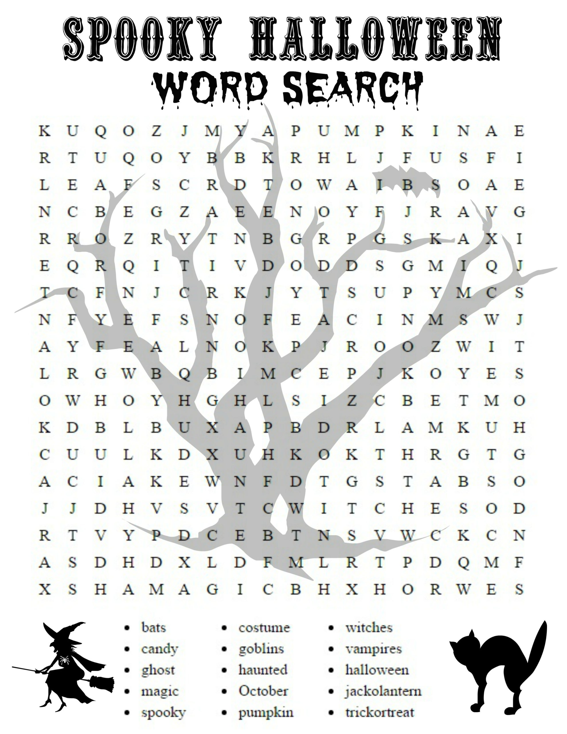 Halloween Crossword Puzzles For Adults Printable 