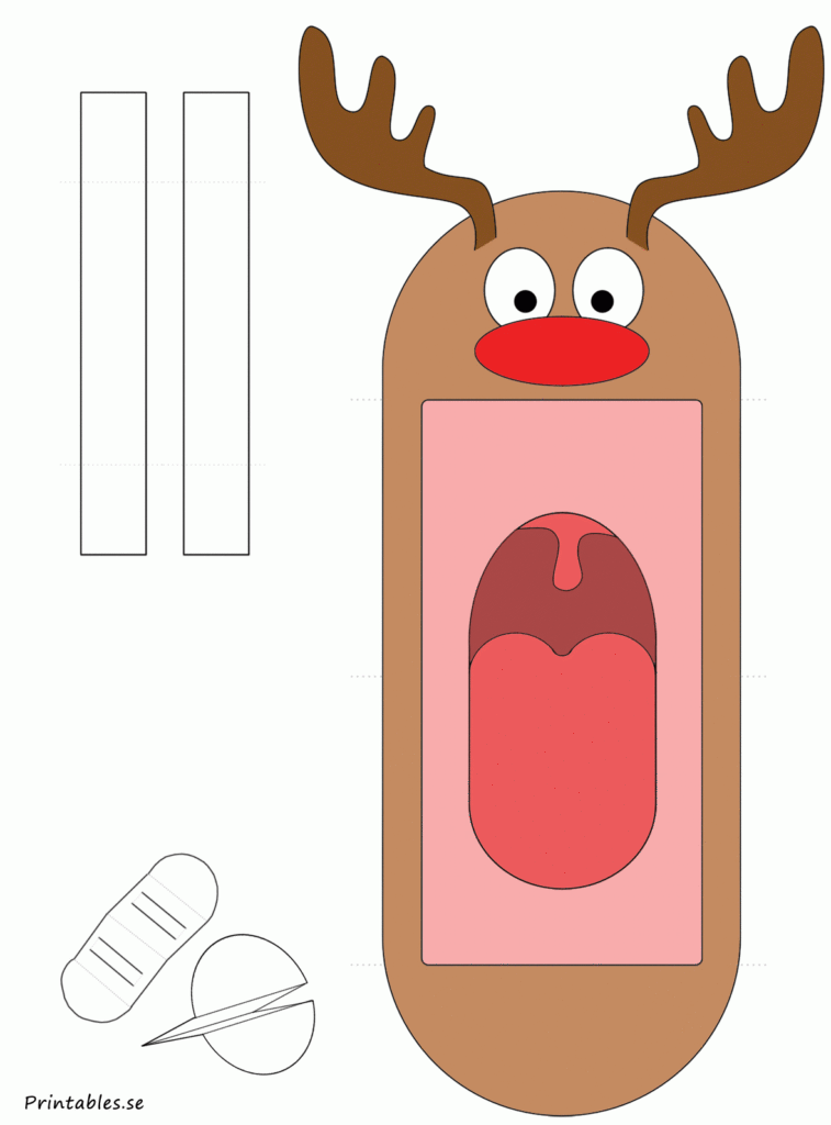 Hand Puppet Rudolph The Red Nosed Reindeer free Printable 