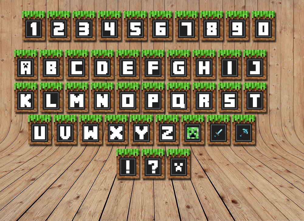 Happy Birthday Minecraft Font Google Search Minecraft Printables 