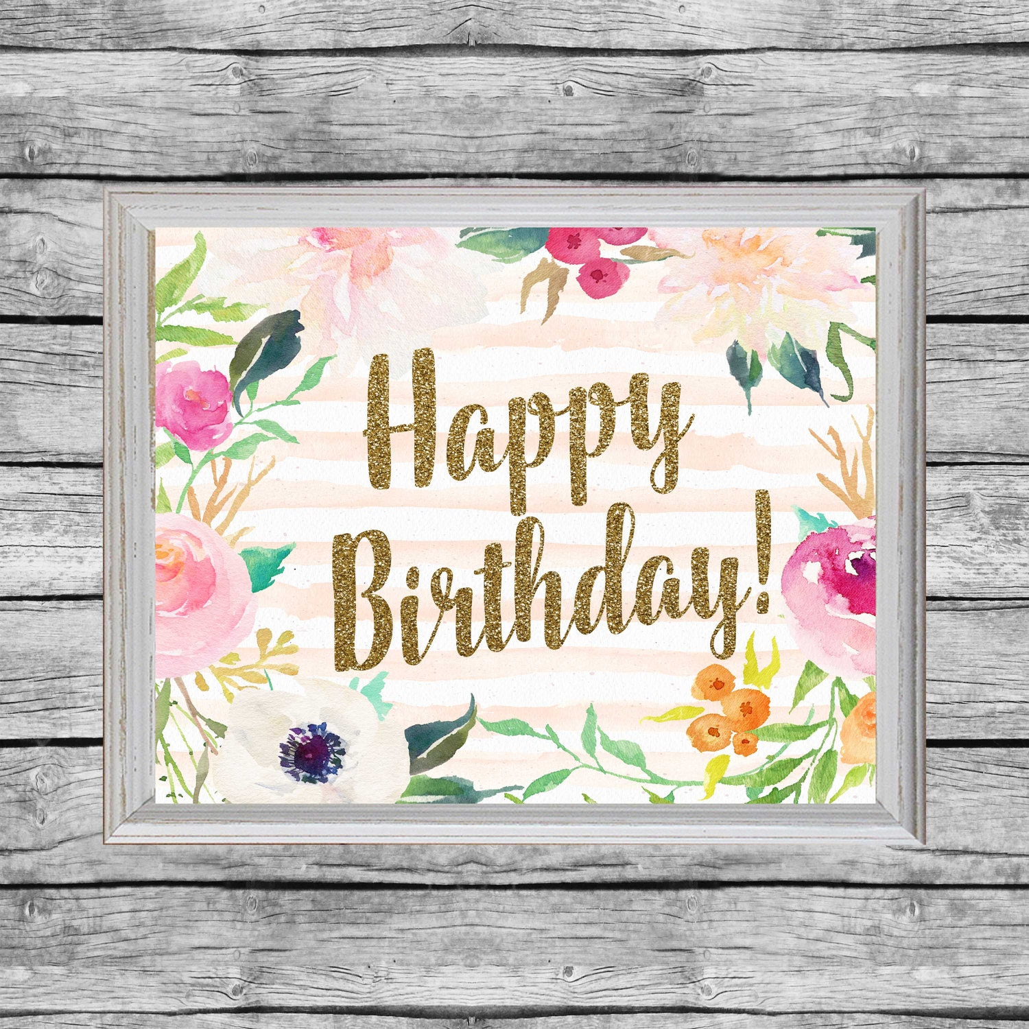 Happy Birthday Sign Printable 8x10 16x20 Birthday Decor