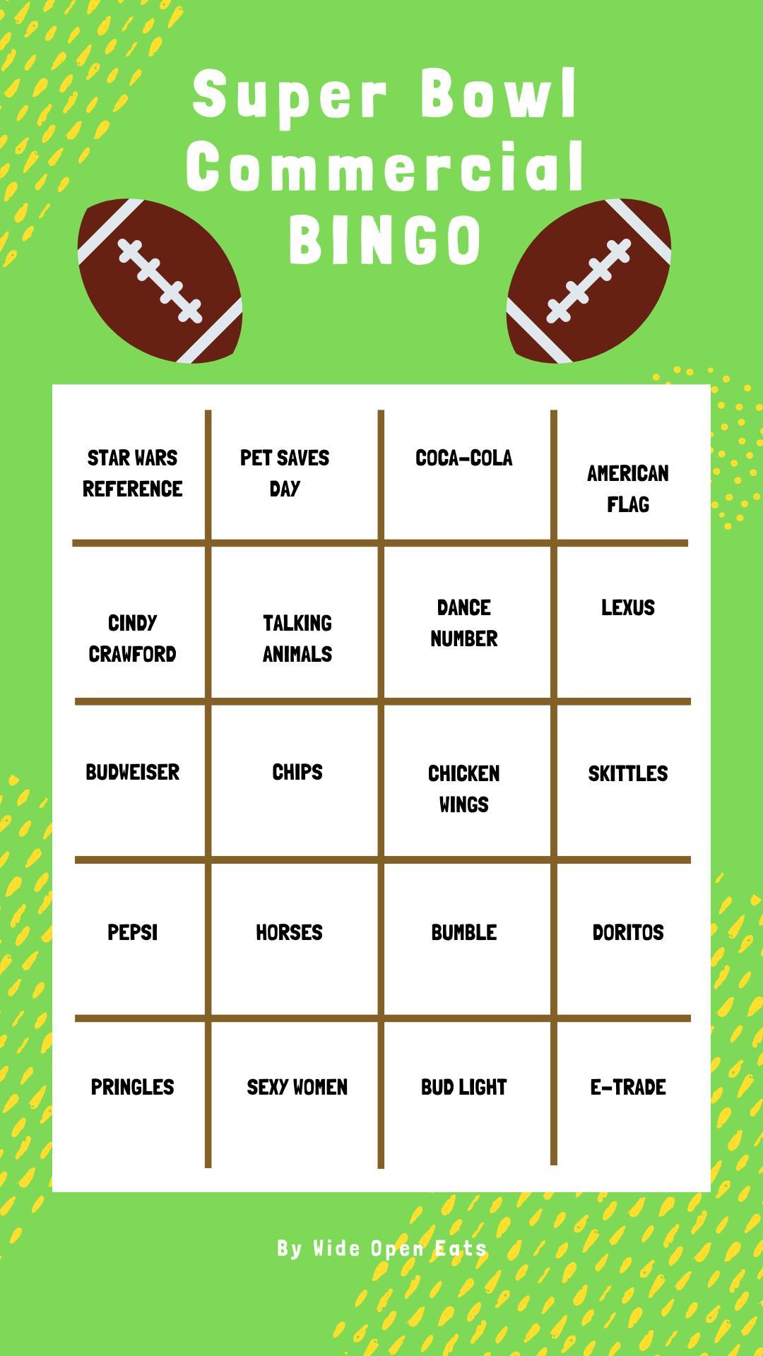 How To Play Super Bowl Bingo During The Big Game Free 