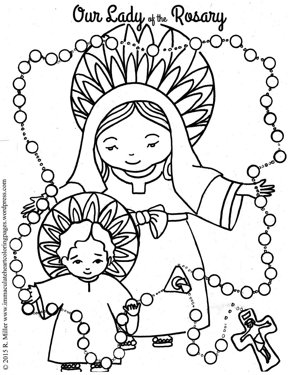 How To Pray The Rosary Coloring Page For Kids 