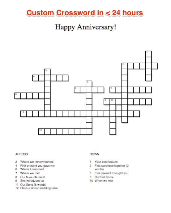 Htstein I Will Create A Custom Crossword Puzzle For 5 On 