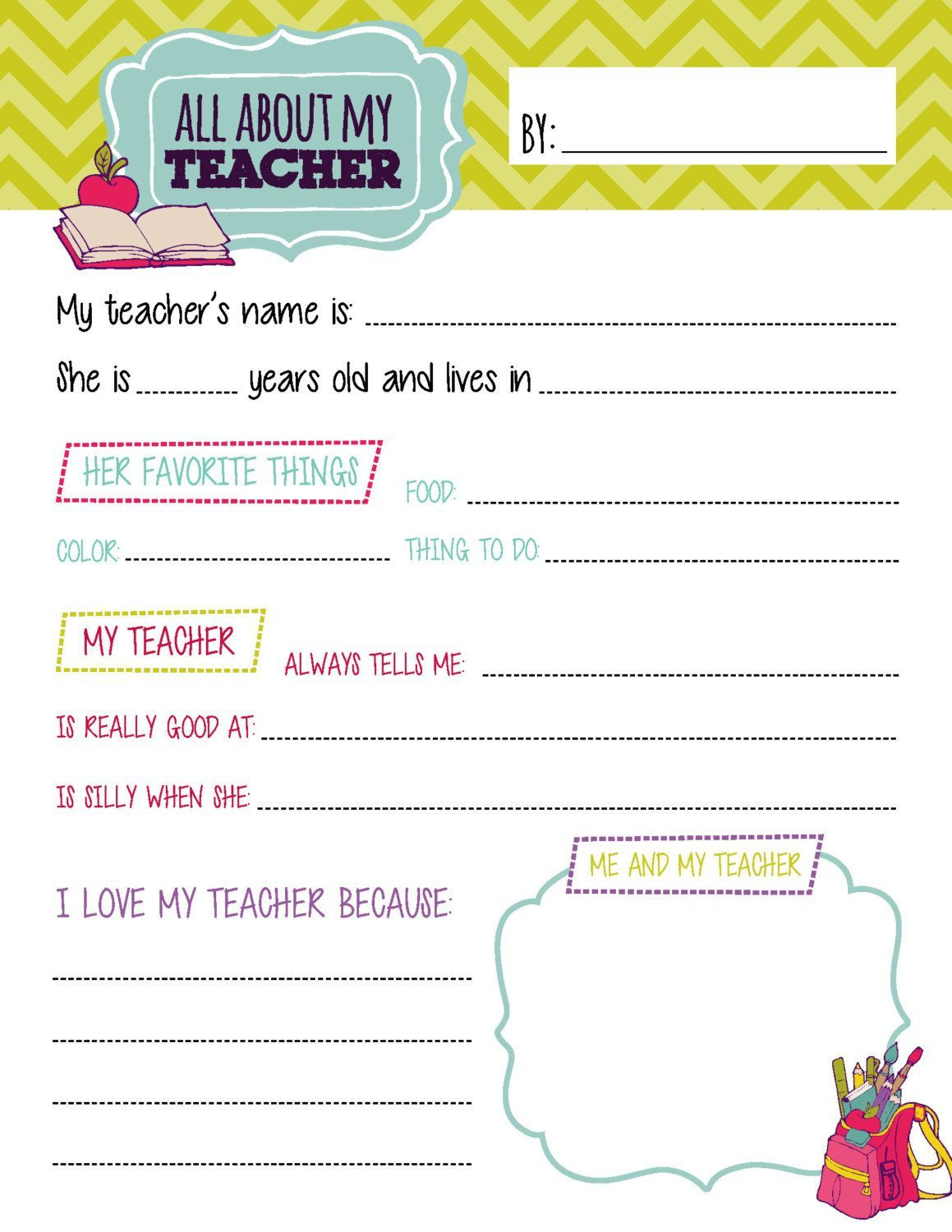 Image Result For All About My Teacher Template Teacher 