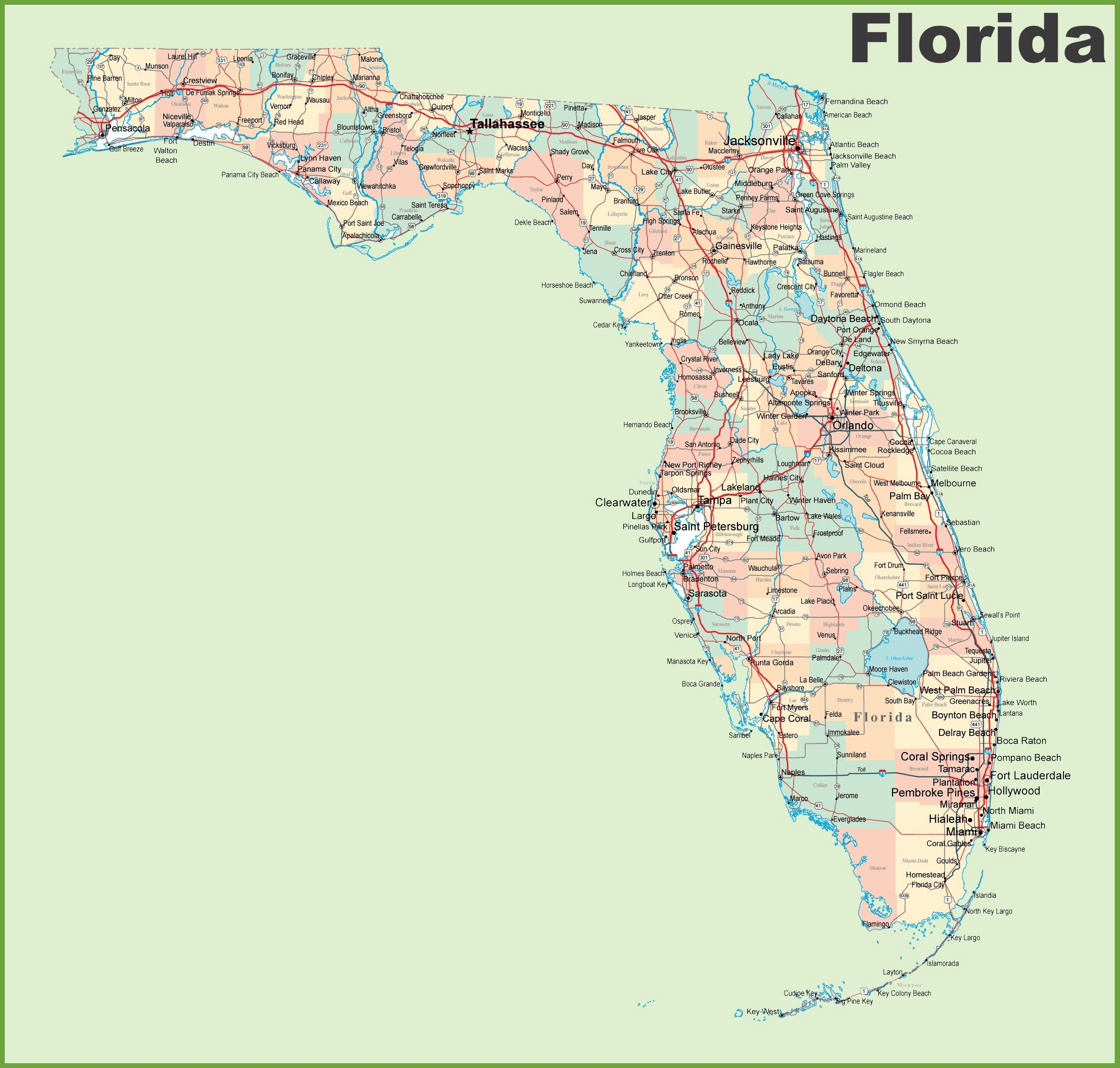 Large Florida Maps For Free Download And Print High 