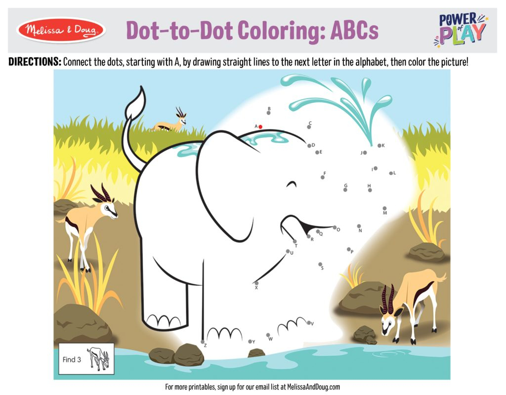 Melissa Doug 10 Printables For Kids ABC Connect The Dots And Color 