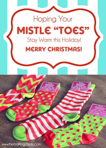 Mistle Toes Christmas Socks Gift Tag Free Printable