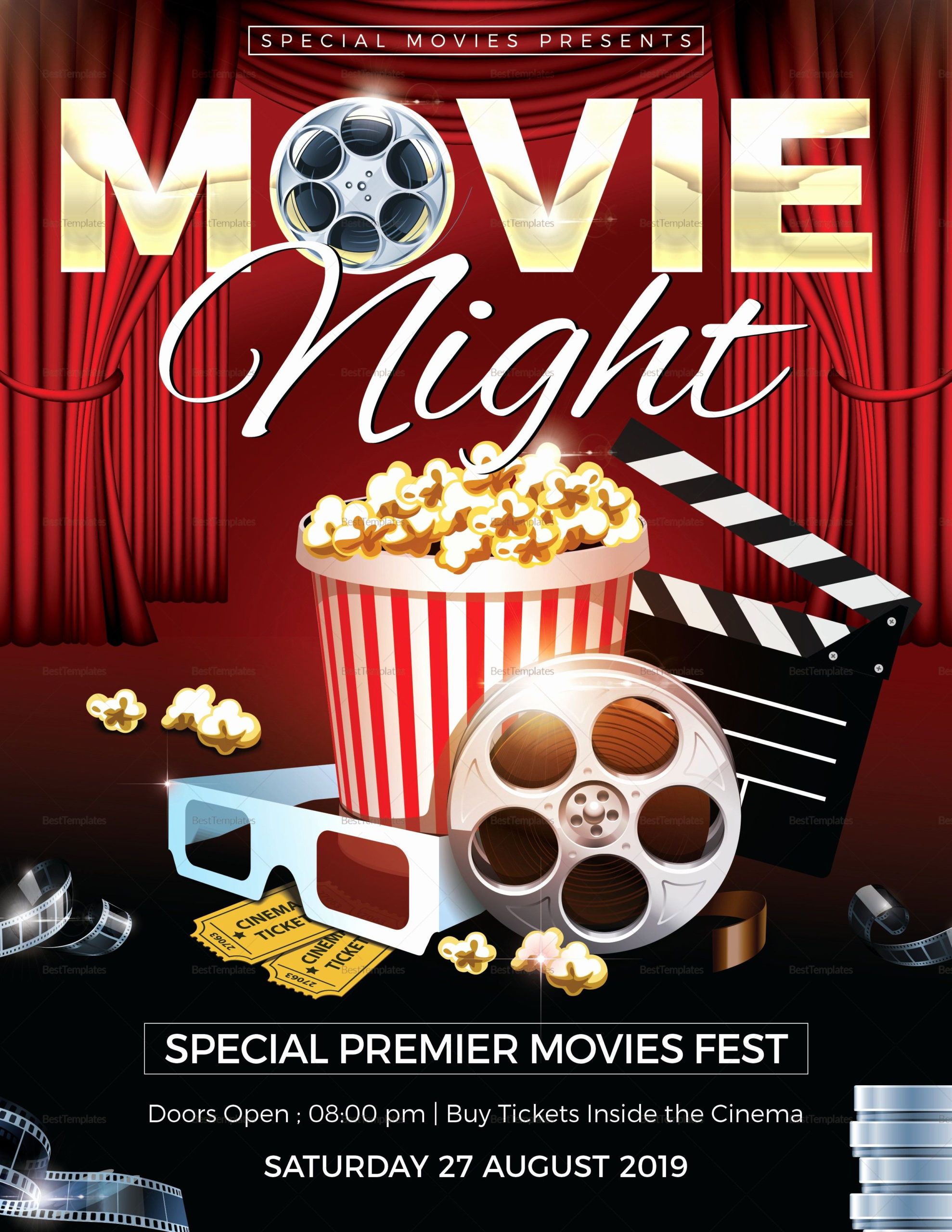 Movie Night Flyer Word Template Elegant Movie Night Flyers Fresh Movie 