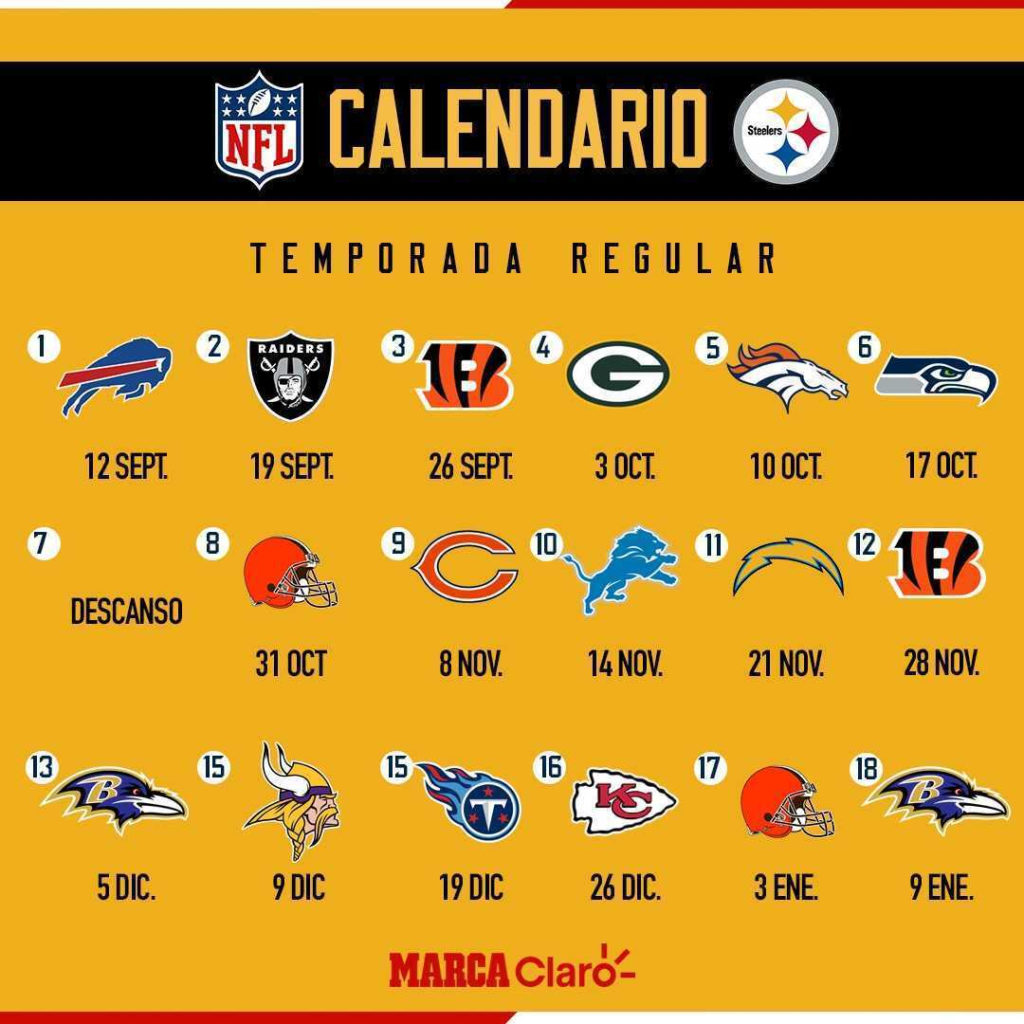 NFL 2021 22 Schedule Calendario De Partidos De Los