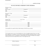 No Fault Divorce Agreement Template With Children