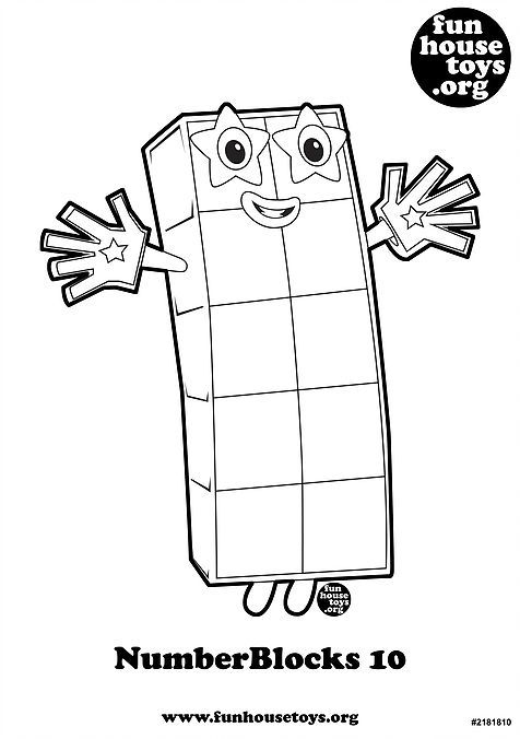 Numberblocks 10 Printable Coloring Page Coloring Pages Fun 