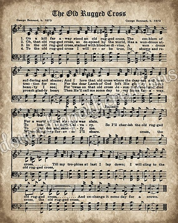 Old Hymn Print Set Of 5 Printable Vintage Sheet Music 