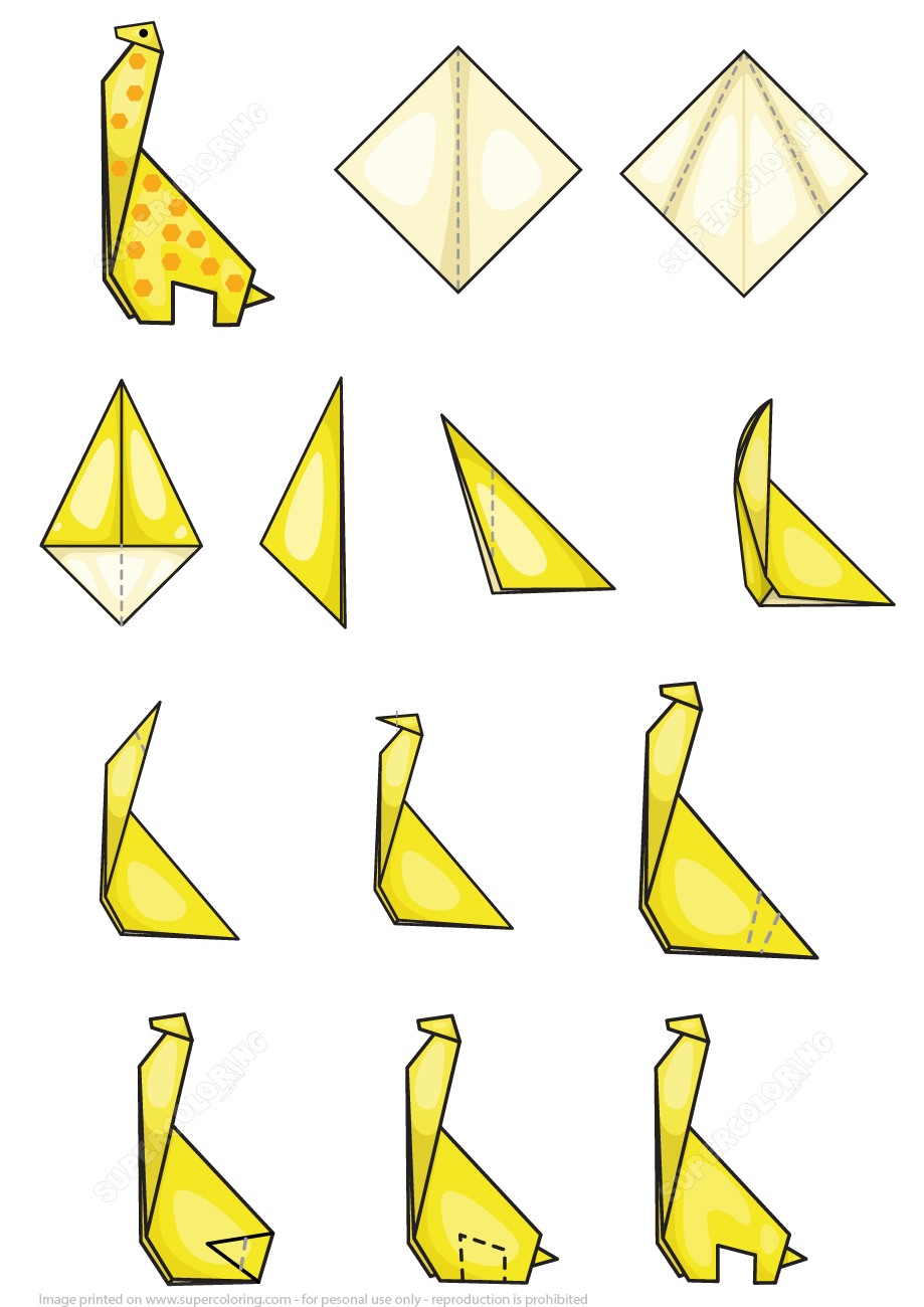 Origami Giraffe Instructions Free Printable Papercraft 