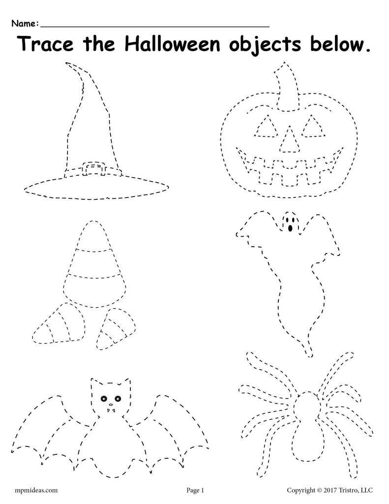 Preschool Halloween Tracing Worksheets 