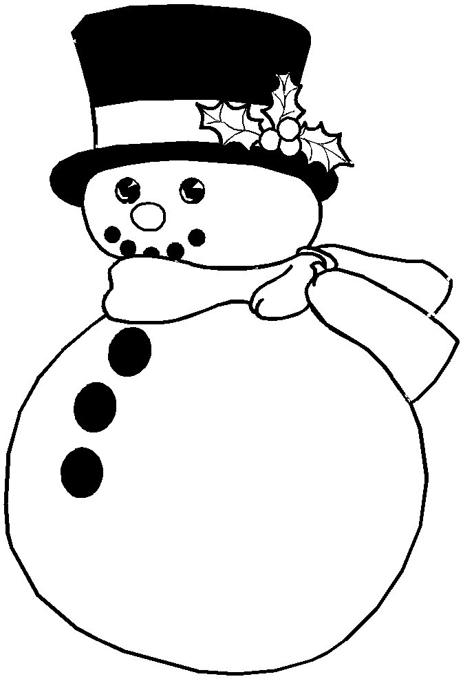 Printable Christmas Coloring Page Snowman