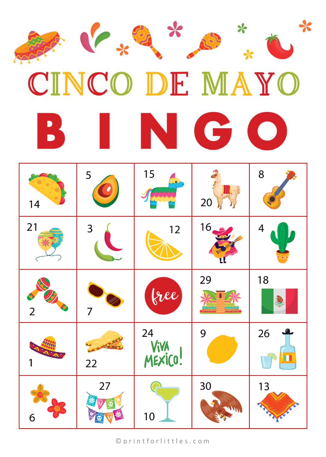 Printable Cinco De Mayo Bingo In 2021 Cinco De Mayo Cinco De Mayo 