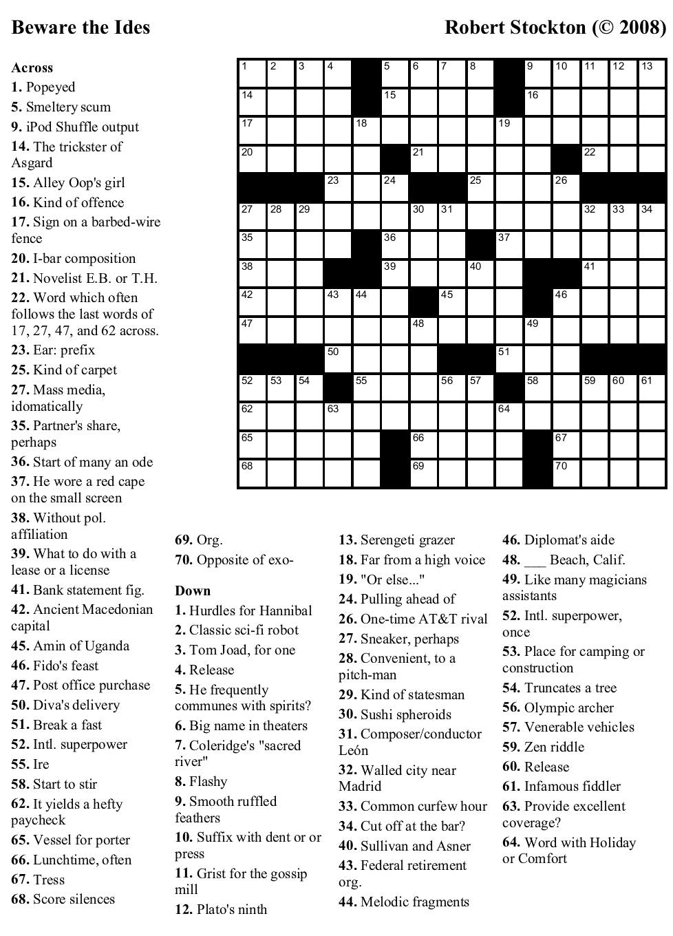 Printable Dirty Crossword Puzzles Printable Crossword 