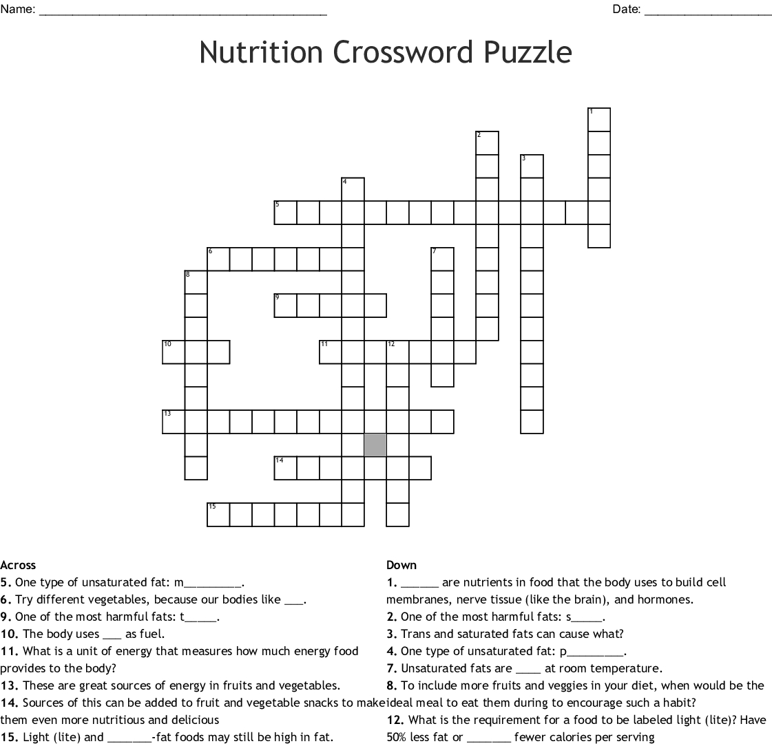 Printable Nutrition Puzzles For Adults Printable