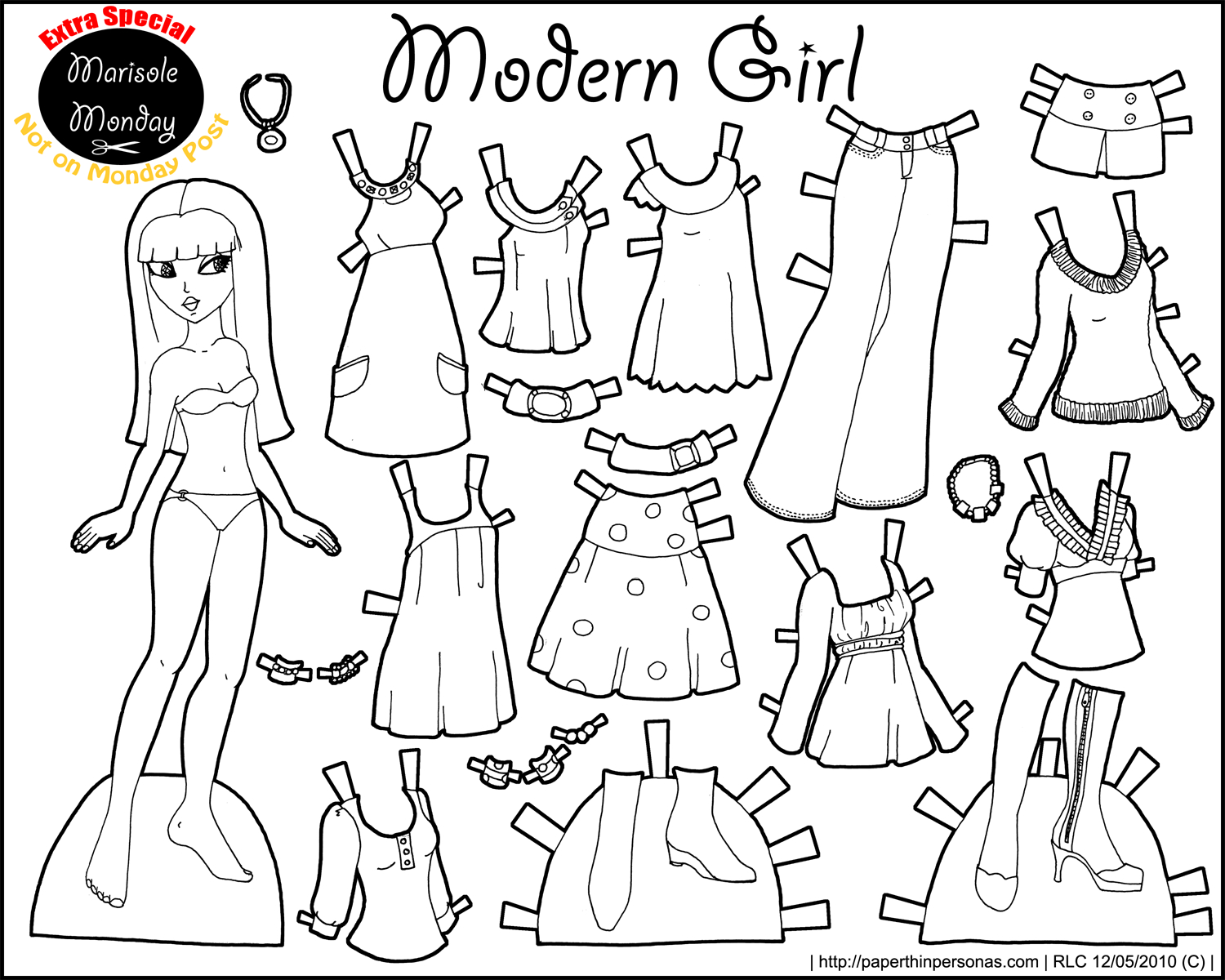 Printable Paper Dolls To Color Free Free Printable