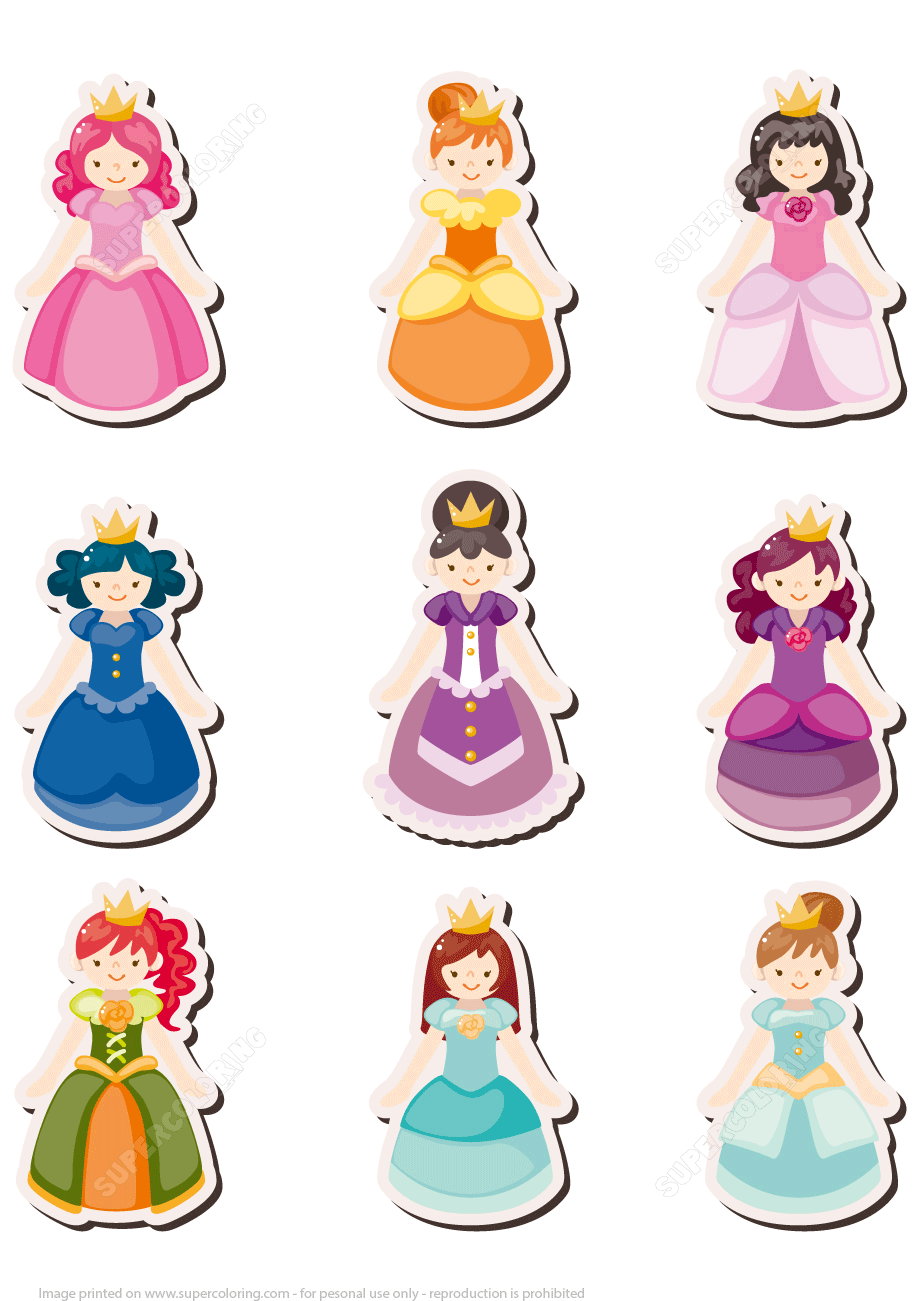 Printable Princess Stickers For Girls Free Printable Papercraft Templates