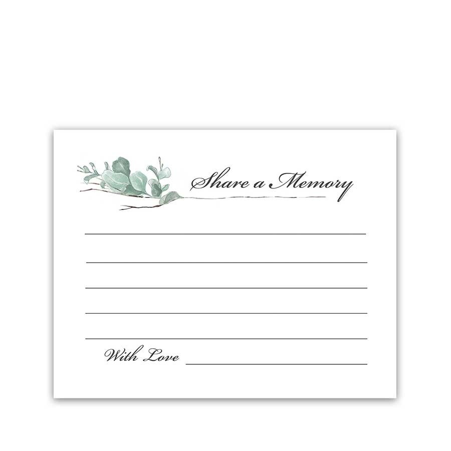 Printable Share A Memory Cards Celebration Of Life Memory Cards For 