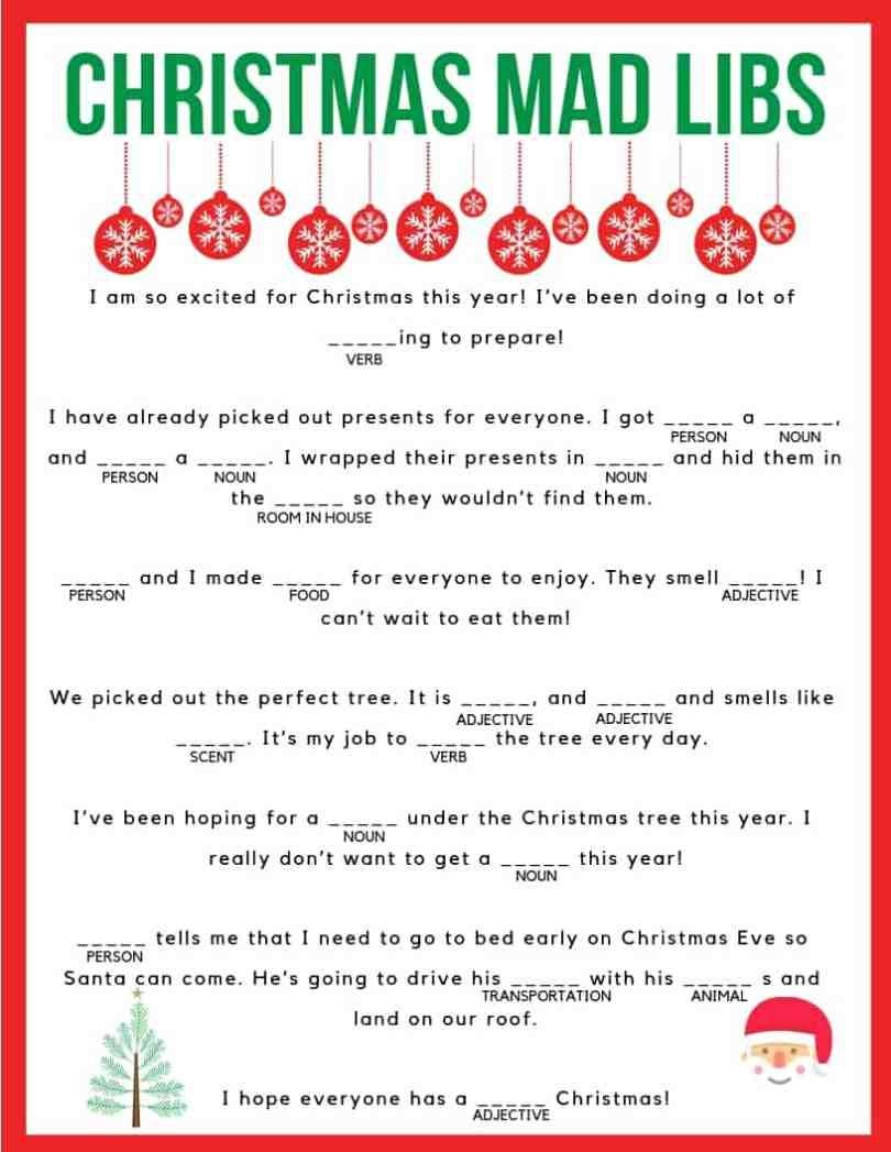 Santa Claus Is Coming To Town Mad Libs Grandkids 