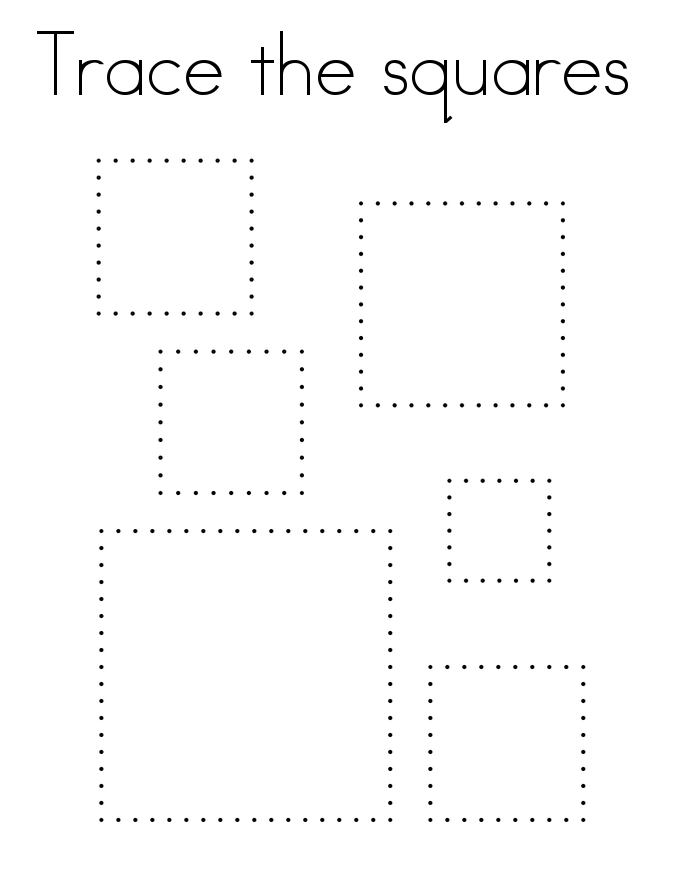 Square Tracing Worksheet PRINTABLE Kids Worksheets