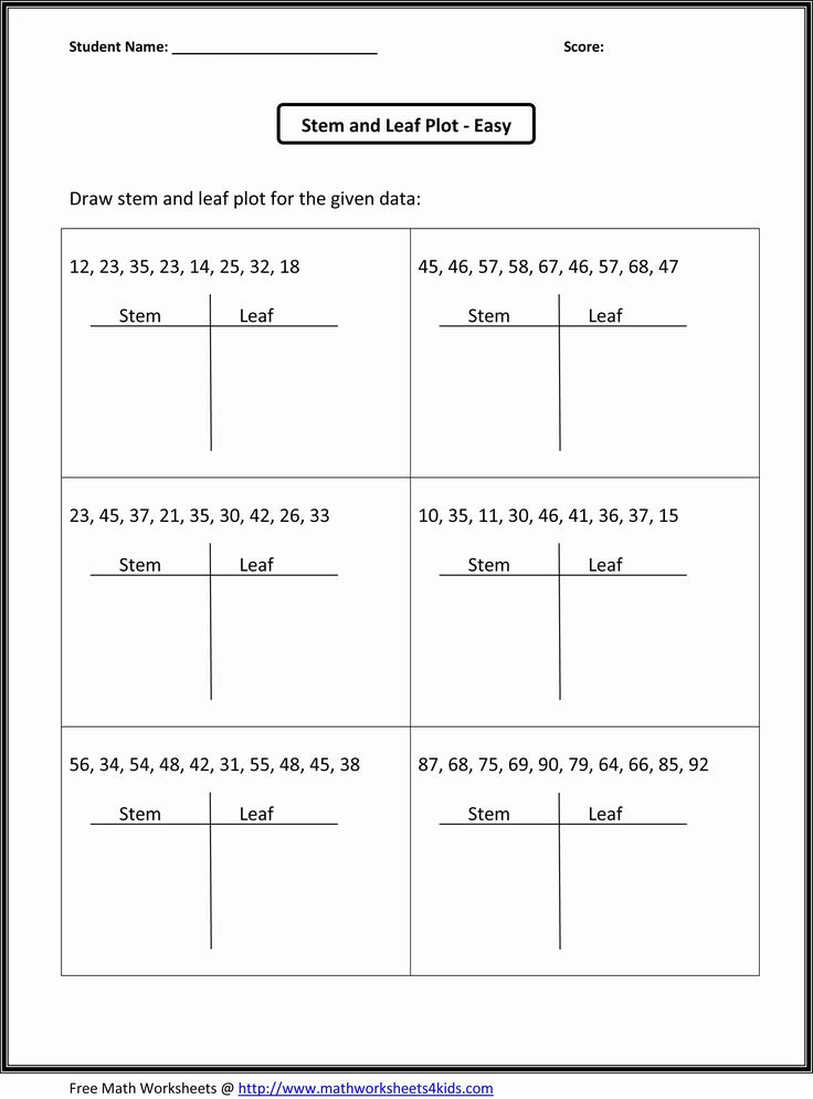 Stem And Leaf Plots Worksheet Beautiful 7th Grade Math 